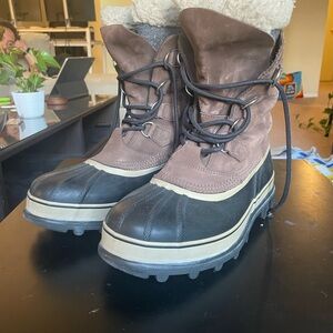 Men's Brown and Black Winter Boots